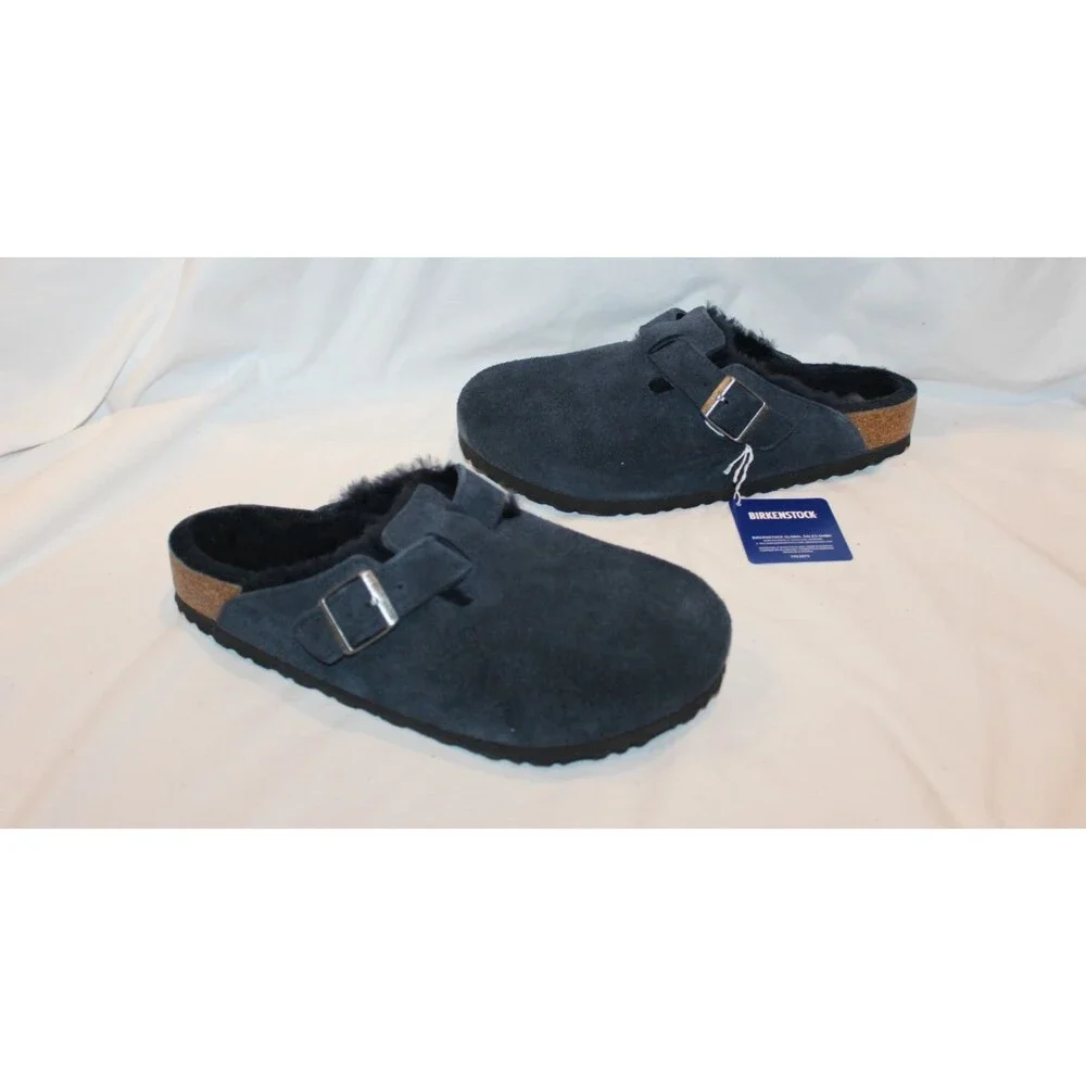 Birkenstock Boston Suede Shearling Mule Clog Suede Sandal EU 42 REGULAR